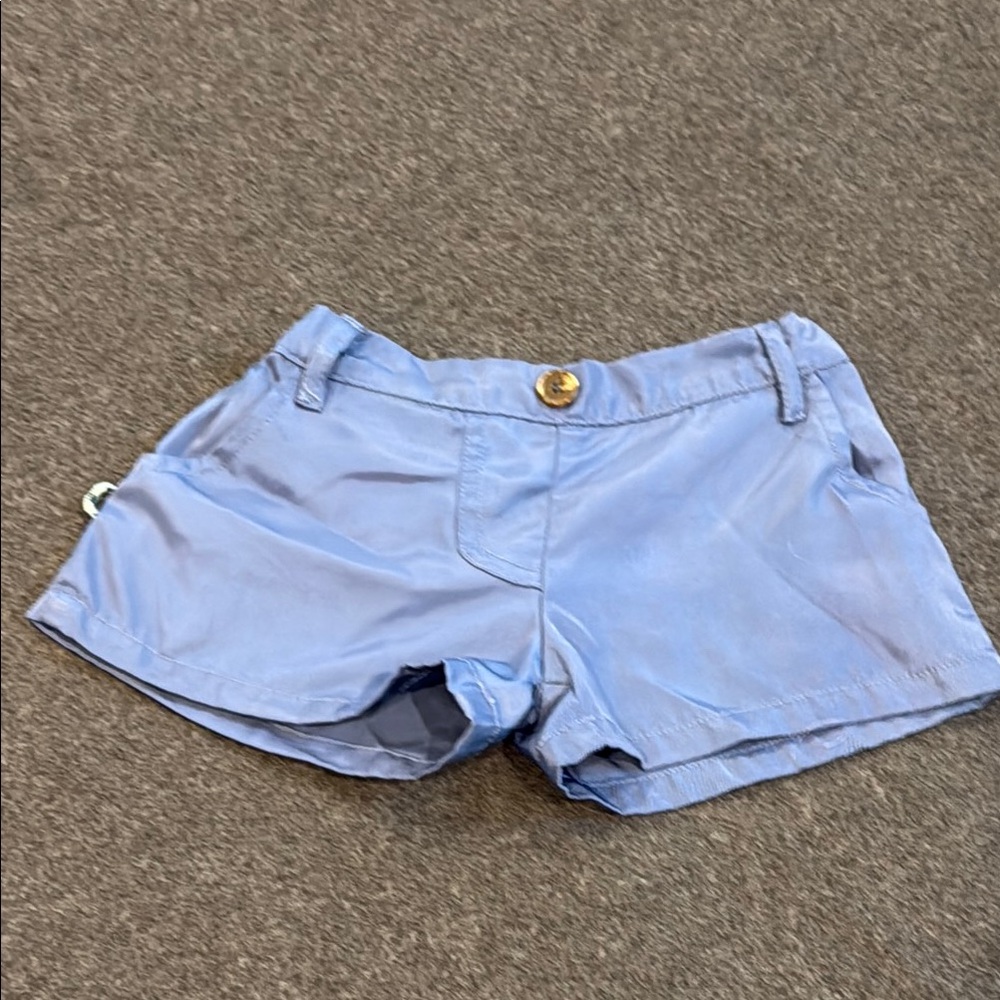 High Waist Blue Swim Shorts